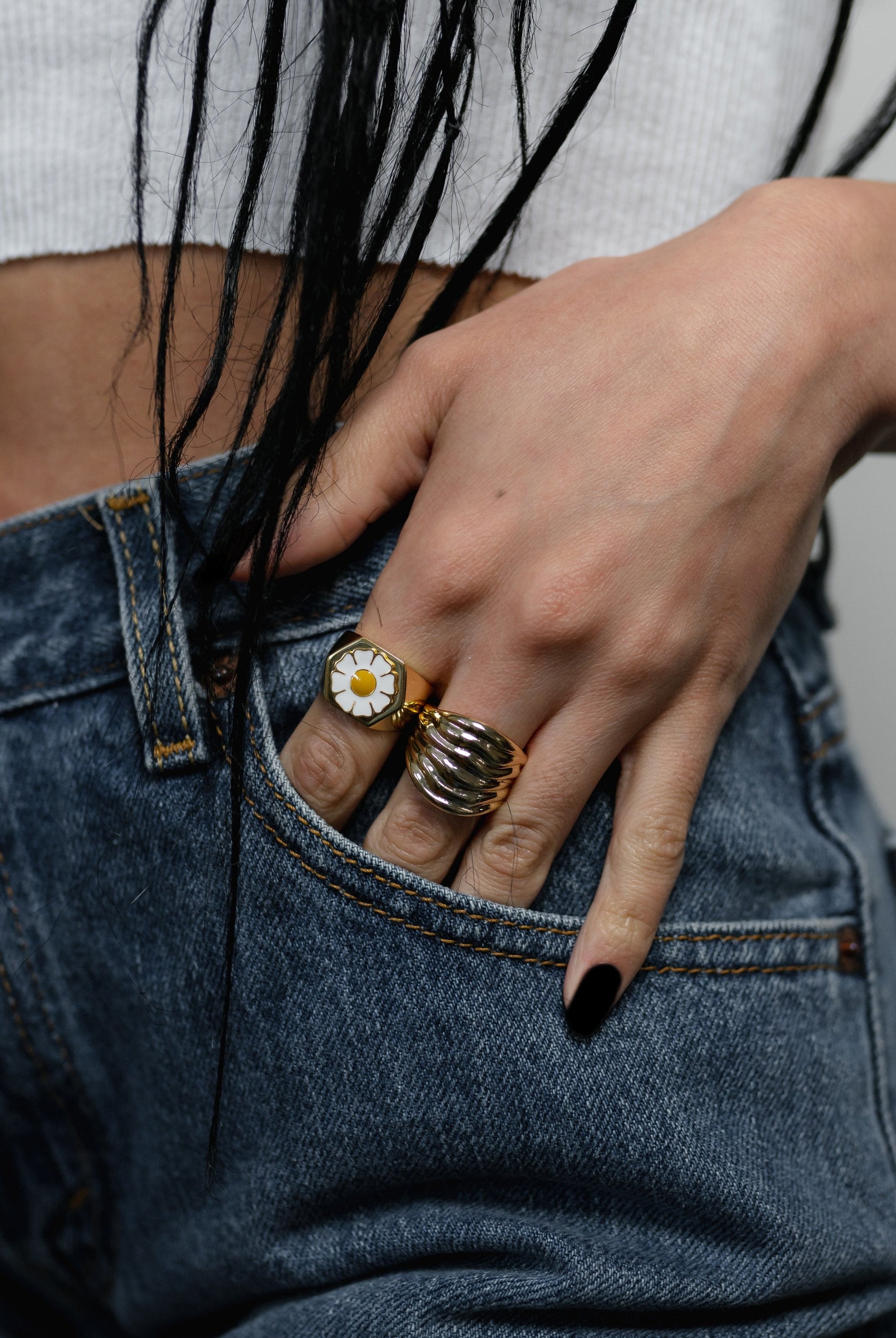 Gold Waves Statement Ring-Ring-The Sis Kiss®-Urban Threadz Boutique, Women's Fashion Boutique in Saugatuck, MI