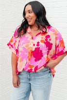 Hazy Cosmic Jive Relaxed Blouse-Sample-Short Sleeves-Ave Shops-Urban Threadz Boutique, Women's Fashion Boutique in Saugatuck, MI