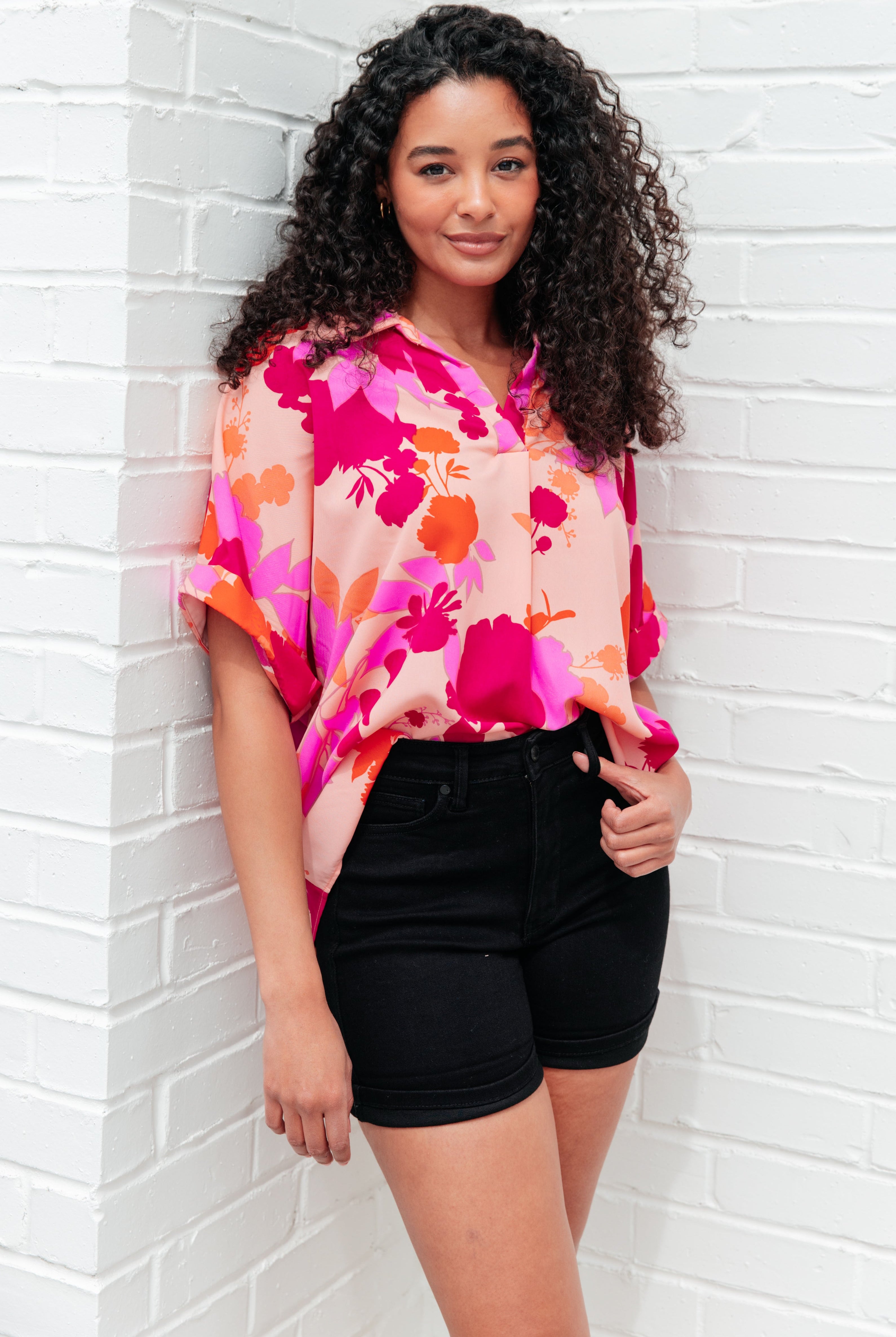 Hazy Cosmic Jive Relaxed Blouse-Short Sleeves-Ave Shops-Urban Threadz Boutique, Women's Fashion Boutique in Saugatuck, MI