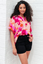 Hazy Cosmic Jive Relaxed Blouse-Sample-Short Sleeves-Ave Shops-Urban Threadz Boutique, Women's Fashion Boutique in Saugatuck, MI