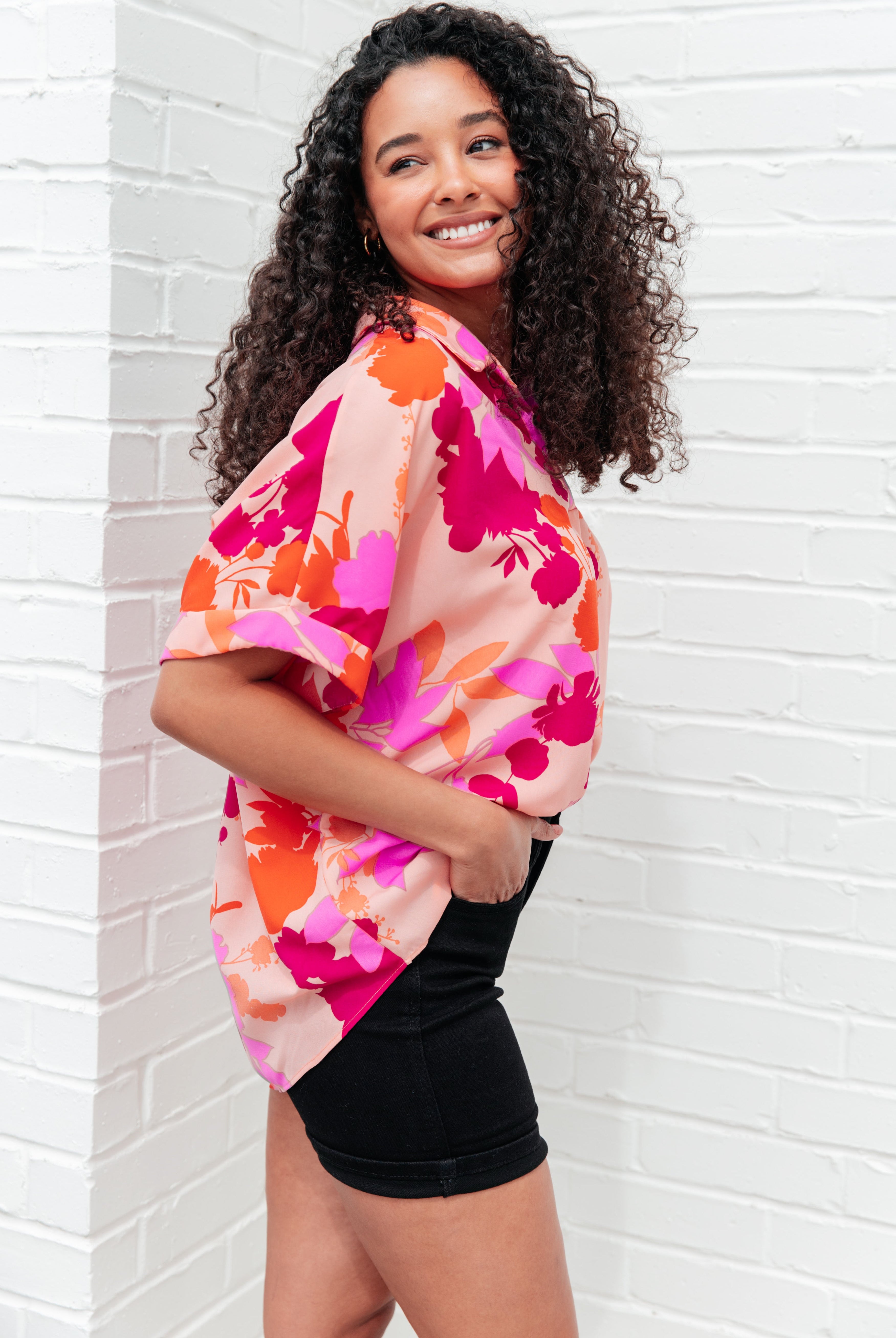 Hazy Cosmic Jive Relaxed Blouse-Short Sleeves-Ave Shops-Urban Threadz Boutique, Women's Fashion Boutique in Saugatuck, MI