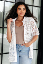 Head in the Clouds Lace Button Down-Kimonos-Ave Shops-Urban Threadz Boutique, Women's Fashion Boutique in Saugatuck, MI