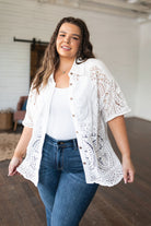 Head in the Clouds Lace Button Down-Kimonos-Ave Shops-Urban Threadz Boutique, Women's Fashion Boutique in Saugatuck, MI