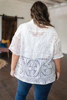 Head in the Clouds Lace Button Down-Kimonos-Ave Shops-Urban Threadz Boutique, Women's Fashion Boutique in Saugatuck, MI