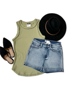 Pistachio Sleeveless Top-Boutique Simplified-Urban Threadz Boutique, Women's Fashion Boutique in Saugatuck, MI