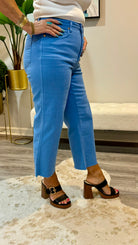 Lisa High Rise Control Top Wide Leg Crop Jeans in Sky Blue-Jeans-Ave Shops-Urban Threadz Boutique, Women's Fashion Boutique in Saugatuck, MI