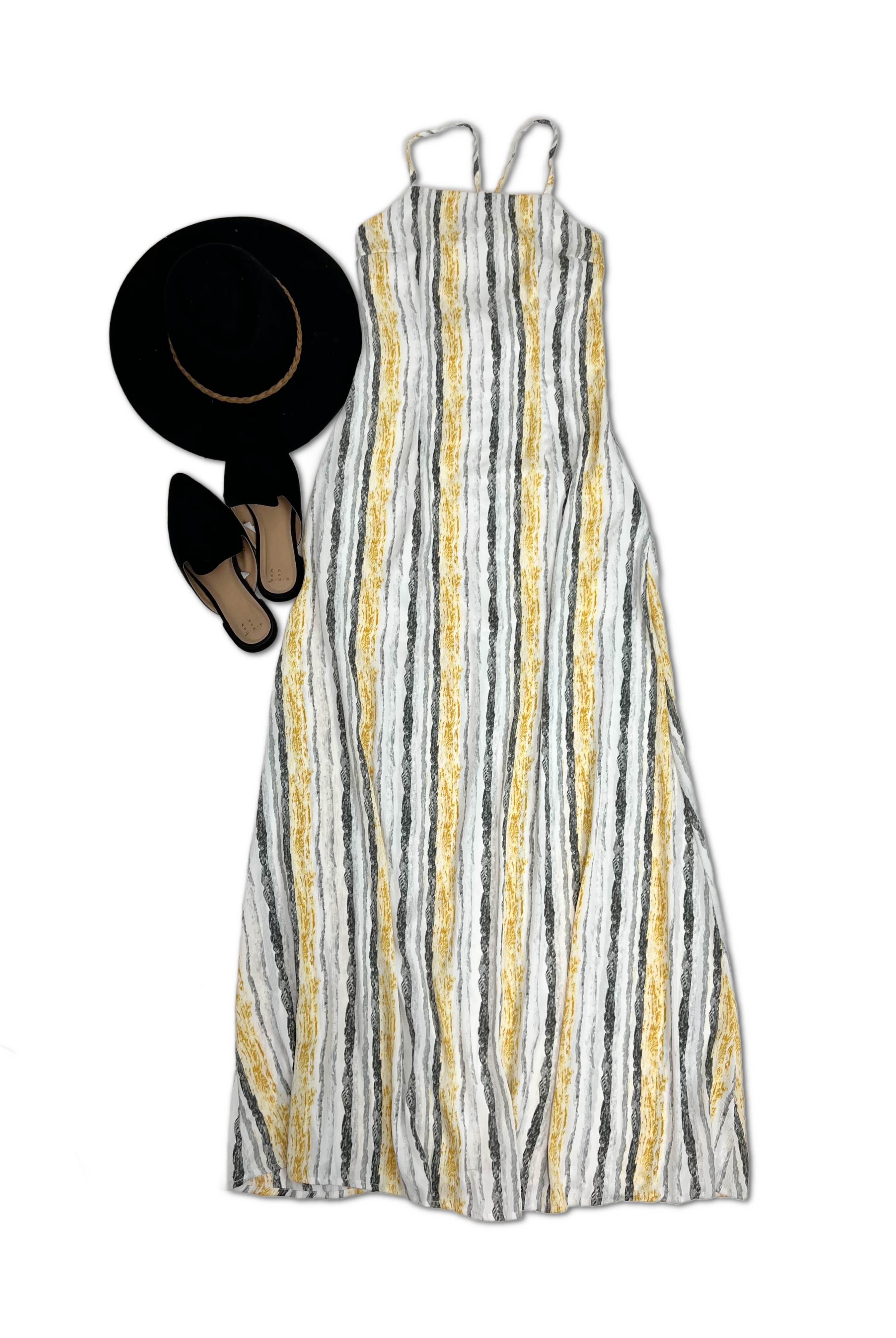 (06-11-24 Tuesday) Watercolor Striped Maxi - Yellow-Maxi Dresses-OOTD Boutique Simplified-Urban Threadz Boutique, Women's Fashion Boutique in Saugatuck, MI