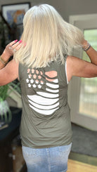 Land of the Free Tank in Olive-Sample-Tank Tops-Ave Shops-Urban Threadz Boutique, Women's Fashion Boutique in Saugatuck, MI