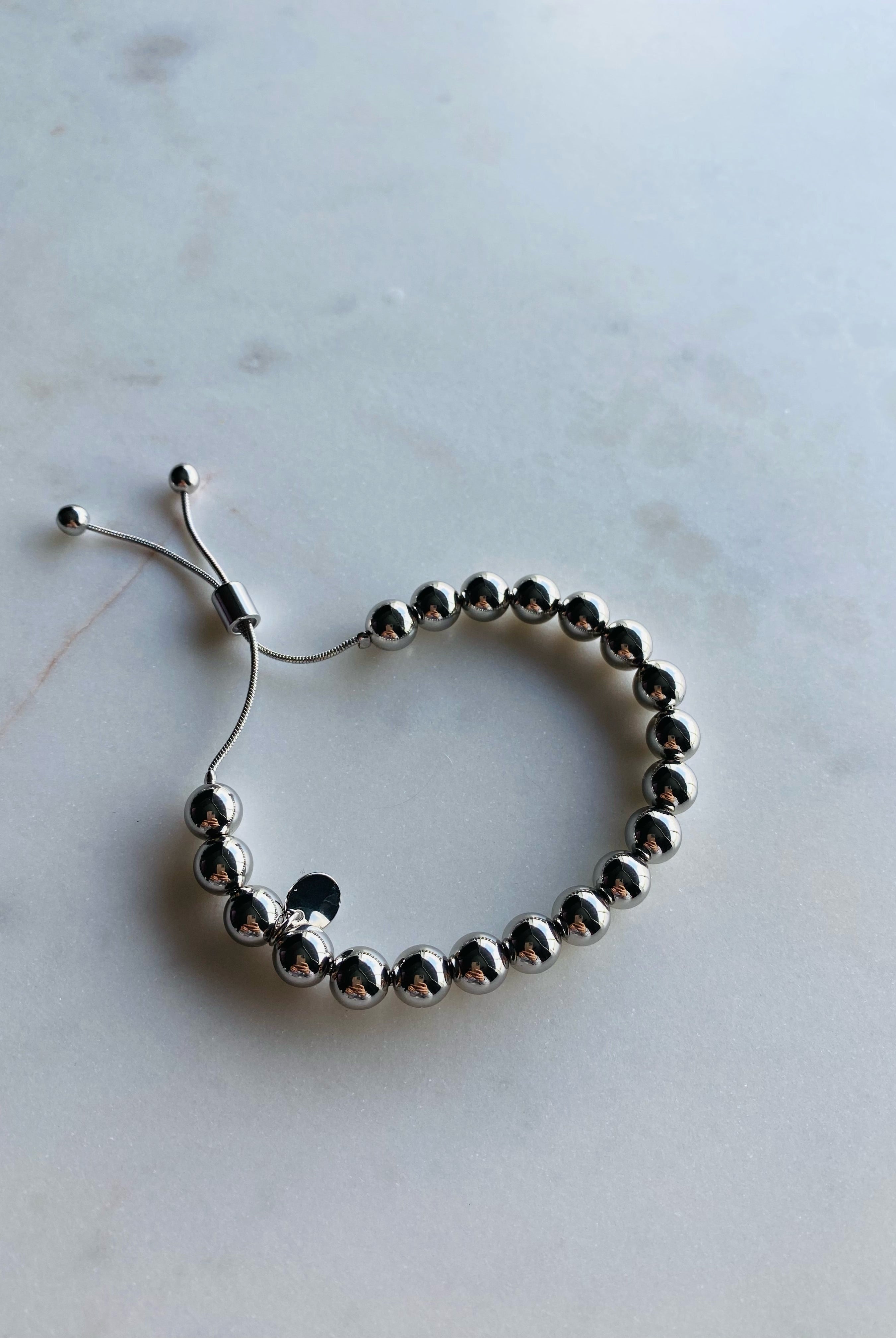 Silver Adjustable Bracelet in 8mm-Bracelets-The Sis Kiss®-Urban Threadz Boutique, Women's Fashion Boutique in Saugatuck, MI
