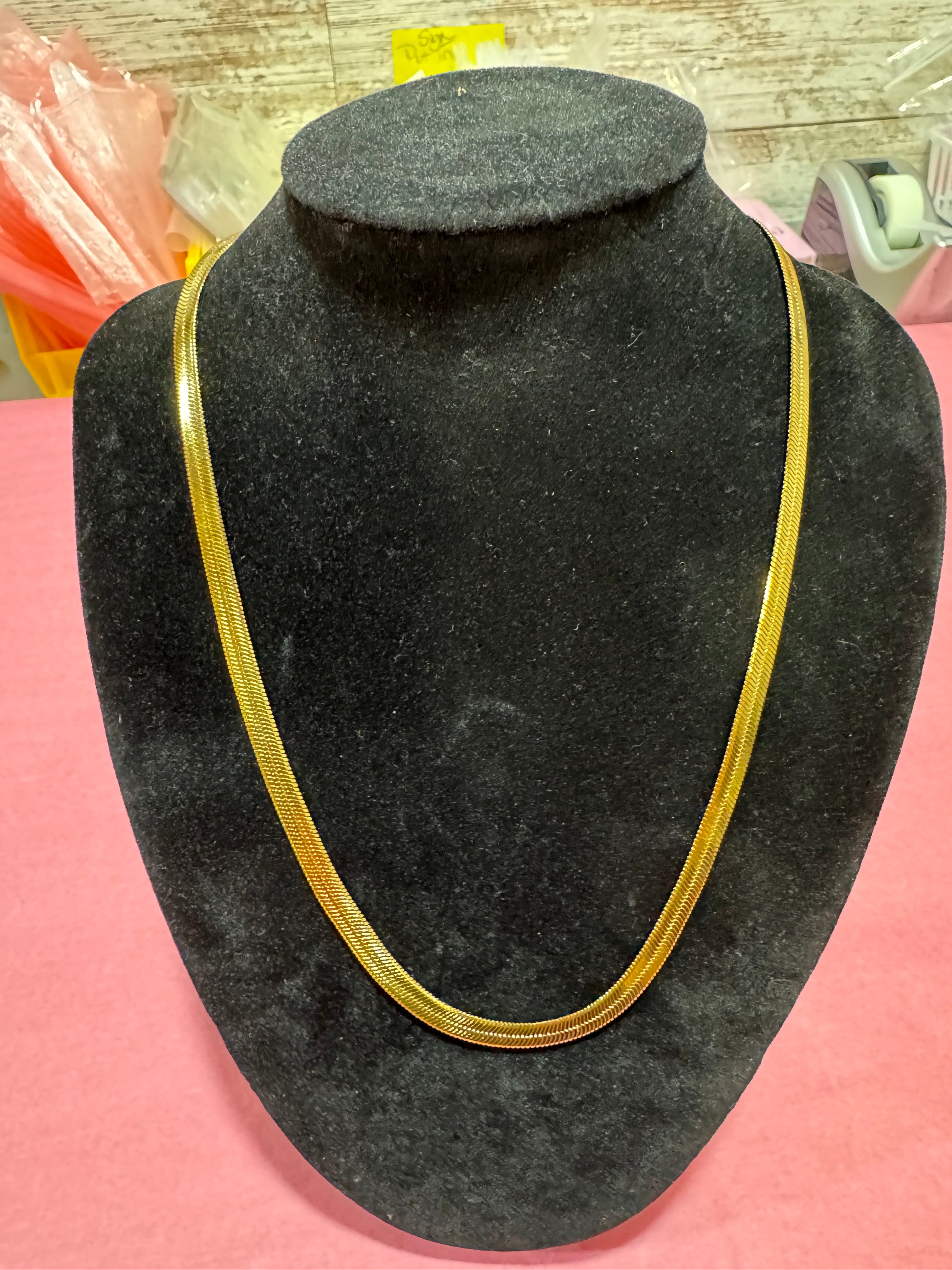 Layering Herringbone Gold Necklace 18"-Necklace-Mila & Stevie-Urban Threadz Boutique, Women's Fashion Boutique in Saugatuck, MI