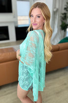 Good Days Ahead Lace Kimono In Mint-Kimonos-Ave Shops-Urban Threadz Boutique, Women's Fashion Boutique in Saugatuck, MI