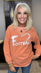 FOOTBALL Round Neck Long Sleeve Sweatshirt-Long Sleeves-Trendsi-Urban Threadz Boutique, Women's Fashion Boutique in Saugatuck, MI