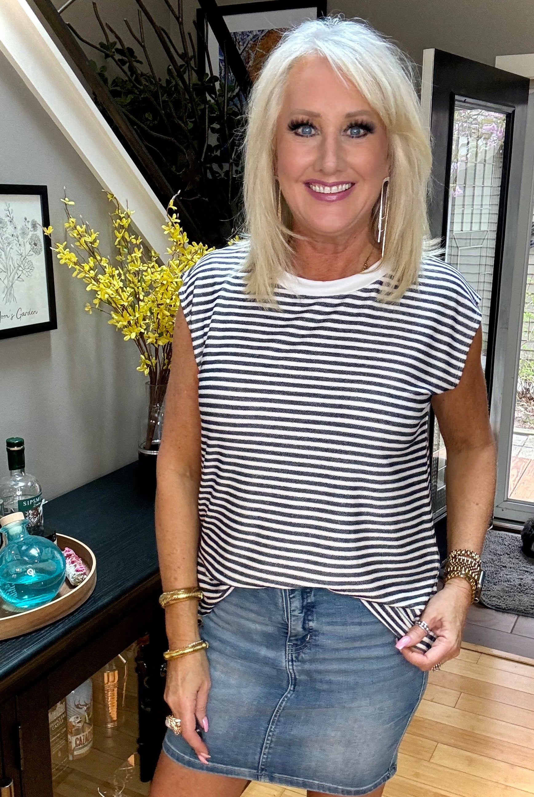 What's Going On Striped Sleeveless Top-Tops-Ave Shops-Urban Threadz Boutique, Women's Fashion Boutique in Saugatuck, MI
