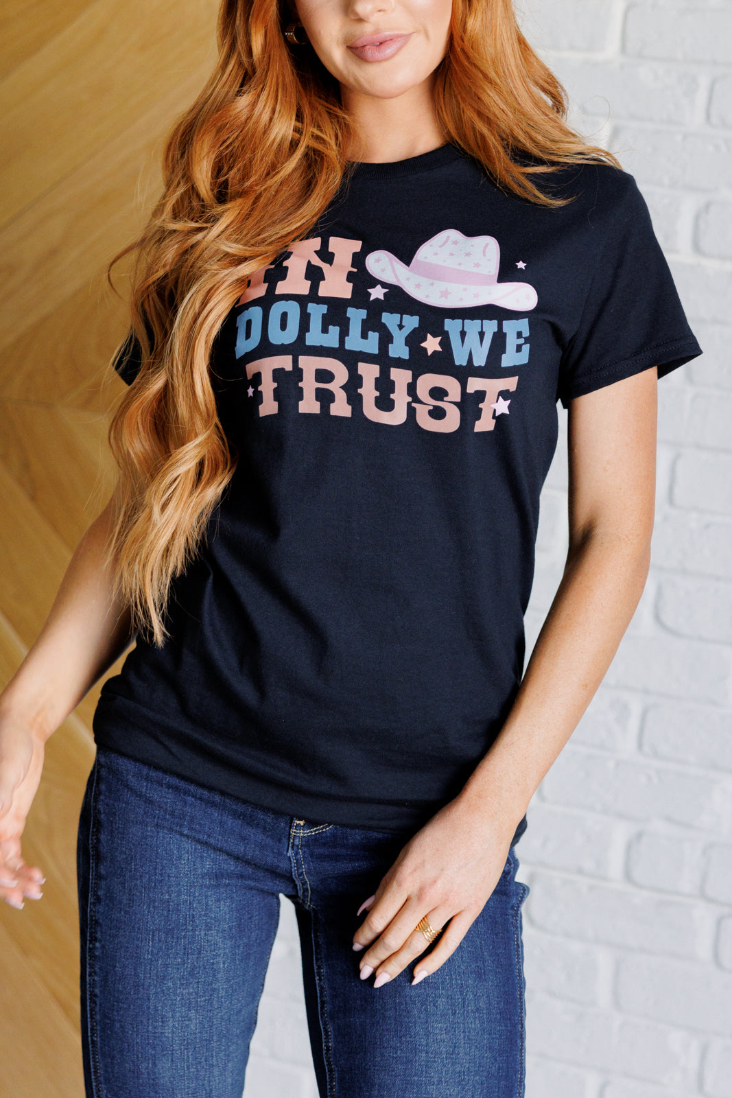 In Dolly We Trust Graphic Tee-Graphic Tees-Ave Shops-Urban Threadz Boutique, Women's Fashion Boutique in Saugatuck, MI