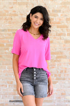 Lonesome Valley V-Neck Ribbed Top-Short Sleeves-Ave Shops-Urban Threadz Boutique, Women's Fashion Boutique in Saugatuck, MI
