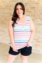 Need A Favor Colorful Henley Tank-Tank Tops-Ave Shops-Urban Threadz Boutique, Women's Fashion Boutique in Saugatuck, MI