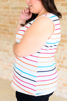 Need A Favor Colorful Henley Tank-Tank Tops-Ave Shops-Urban Threadz Boutique, Women's Fashion Boutique in Saugatuck, MI