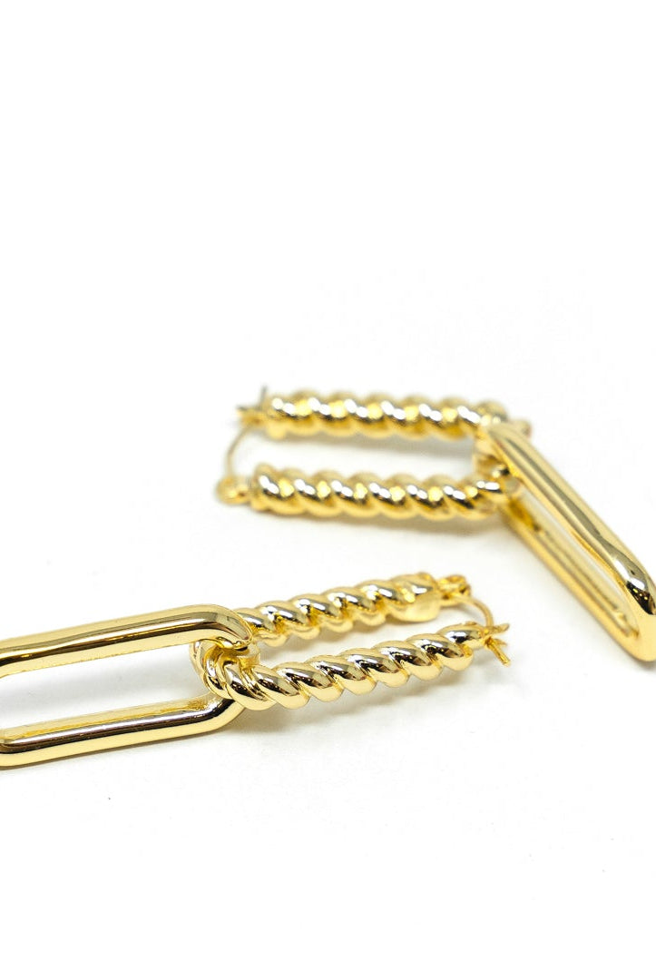 Double Link Hoop Earrings-Earrings-The Sis Kiss®-Urban Threadz Boutique, Women's Fashion Boutique in Saugatuck, MI