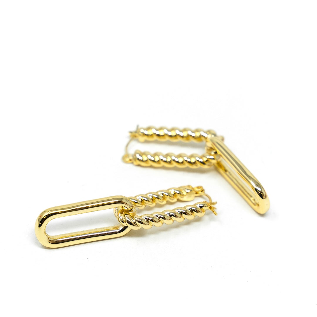 Double Link Hoop Earrings-Earrings-The Sis Kiss®-Urban Threadz Boutique, Women's Fashion Boutique in Saugatuck, MI