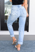 Sam Mid Rise Star Pocket Boyfriend Jeans-Jeans-Ave Shops-Urban Threadz Boutique, Women's Fashion Boutique in Saugatuck, MI