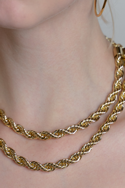 8mm Rope Chain in Gold-Necklace-The Sis Kiss®-Urban Threadz Boutique, Women's Fashion Boutique in Saugatuck, MI