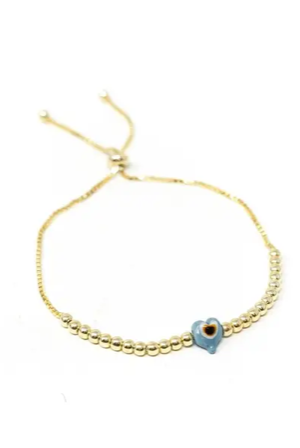 Blue Evil Eye Charm Bracelet-Bracelets-The Sis Kiss®-Urban Threadz Boutique, Women's Fashion Boutique in Saugatuck, MI