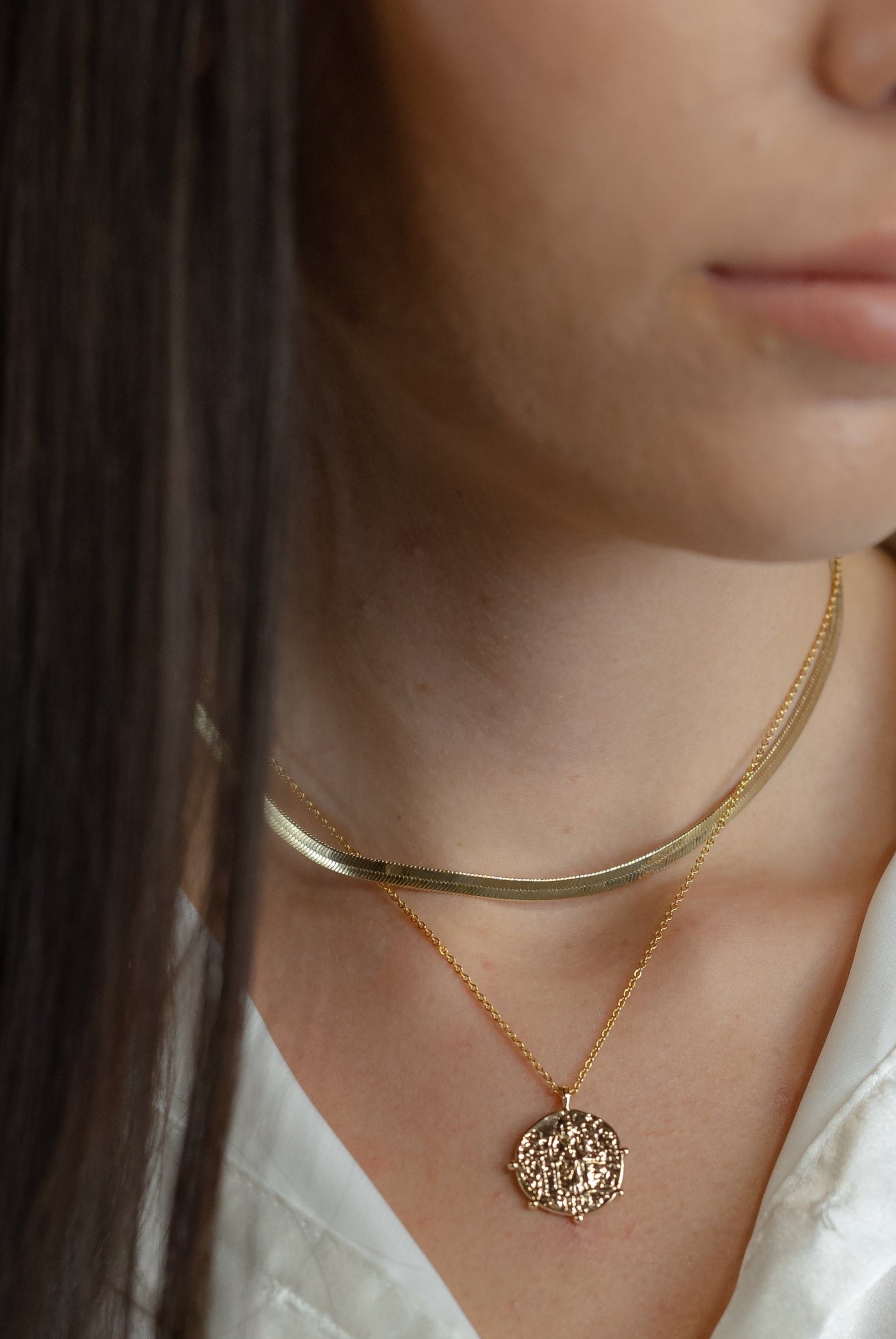 Skinny Herringbone Necklace-Necklace-The Sis Kiss®-Urban Threadz Boutique, Women's Fashion Boutique in Saugatuck, MI