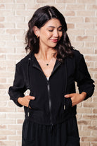 Sky of Only Clouds Zip Up in Black-Coats & Jackets-Ave Shops-Urban Threadz Boutique, Women's Fashion Boutique in Saugatuck, MI