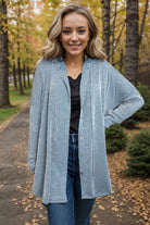 Trickling in Style - Button Down Hoodie-Jackets-Boutique Simplified-Urban Threadz Boutique, Women's Fashion Boutique in Saugatuck, MI