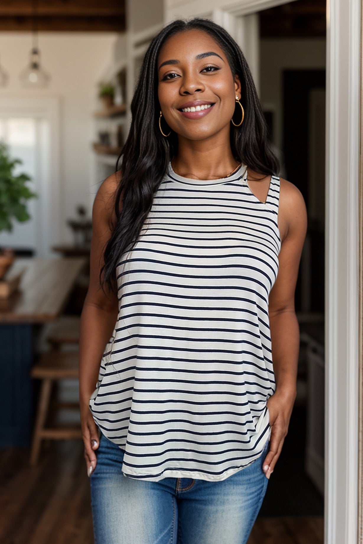 (06-14-24 Friday) Two In One - Striped Tank-Tank Tops-Boutique Simplified-Urban Threadz Boutique, Women's Fashion Boutique in Saugatuck, MI