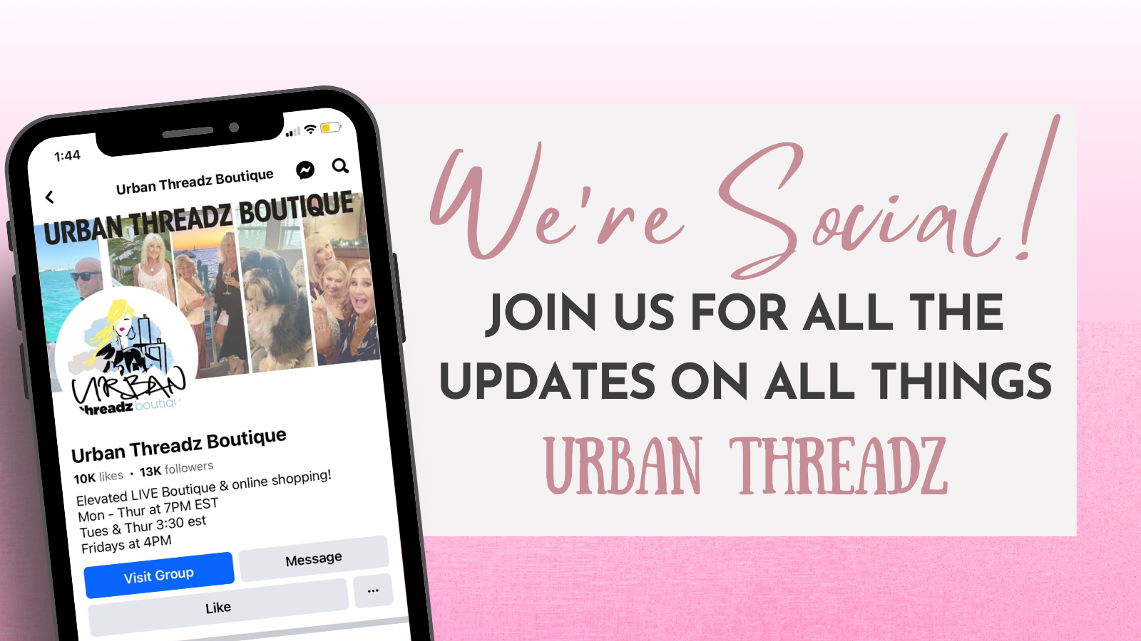We're Social | Urban Threadz Boutique | Saugatuck, Michigan
