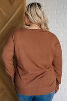 V-Neck Front Seam Sweater in Deep Camel-Sweaters-Ave Shops-Urban Threadz Boutique, Women's Fashion Boutique in Saugatuck, MI