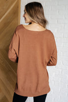 V-Neck Front Seam Sweater in Deep Camel-Sweaters-Ave Shops-Urban Threadz Boutique, Women's Fashion Boutique in Saugatuck, MI