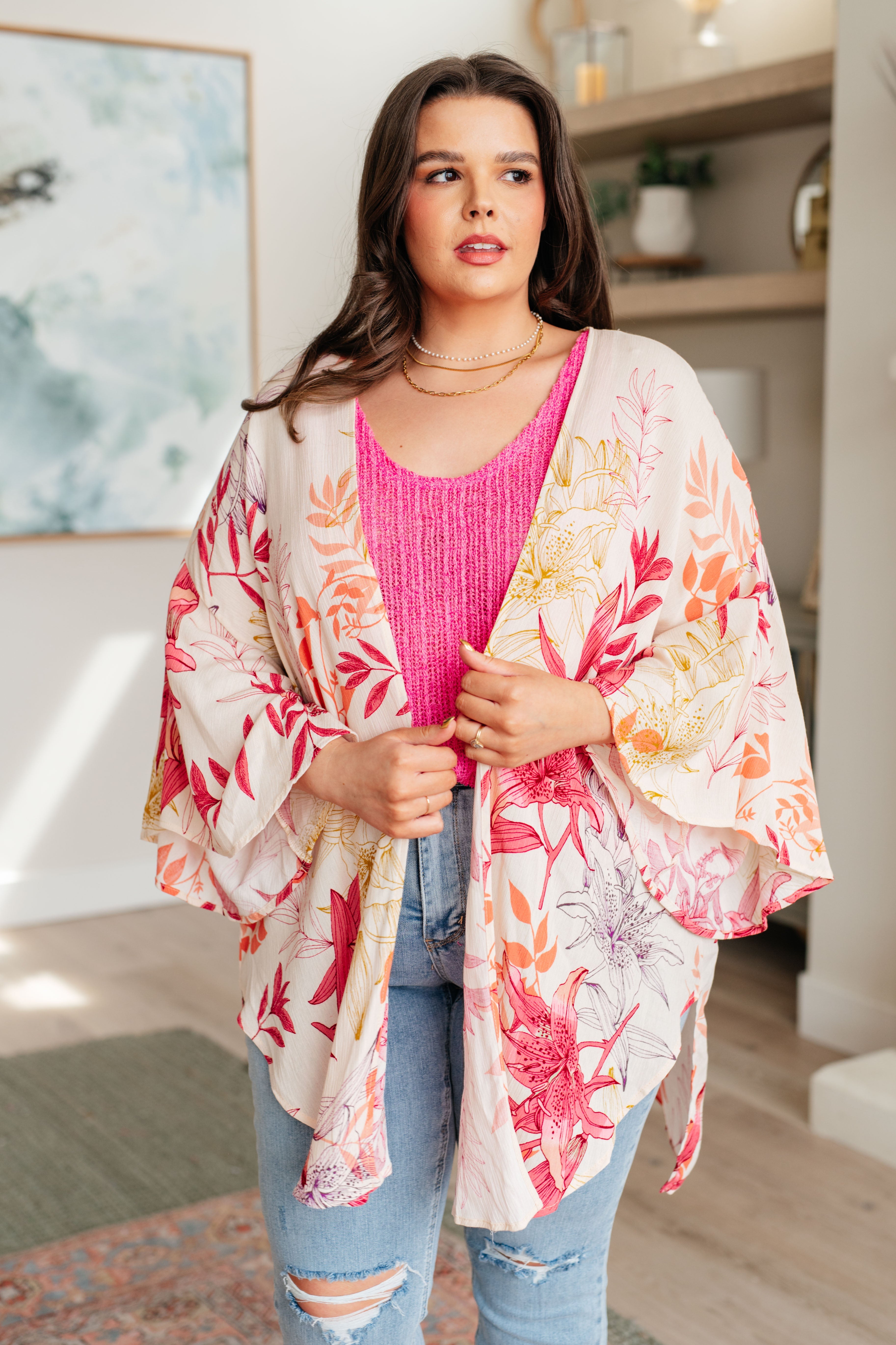 Vacay Season Bell Sleeve Kimono-Kimonos-Ave Shops-Urban Threadz Boutique, Women's Fashion Boutique in Saugatuck, MI