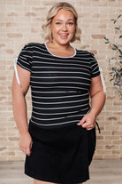 Vaguely Speaking Striped Top-Short Sleeves-Ave Shops-Urban Threadz Boutique, Women's Fashion Boutique in Saugatuck, MI