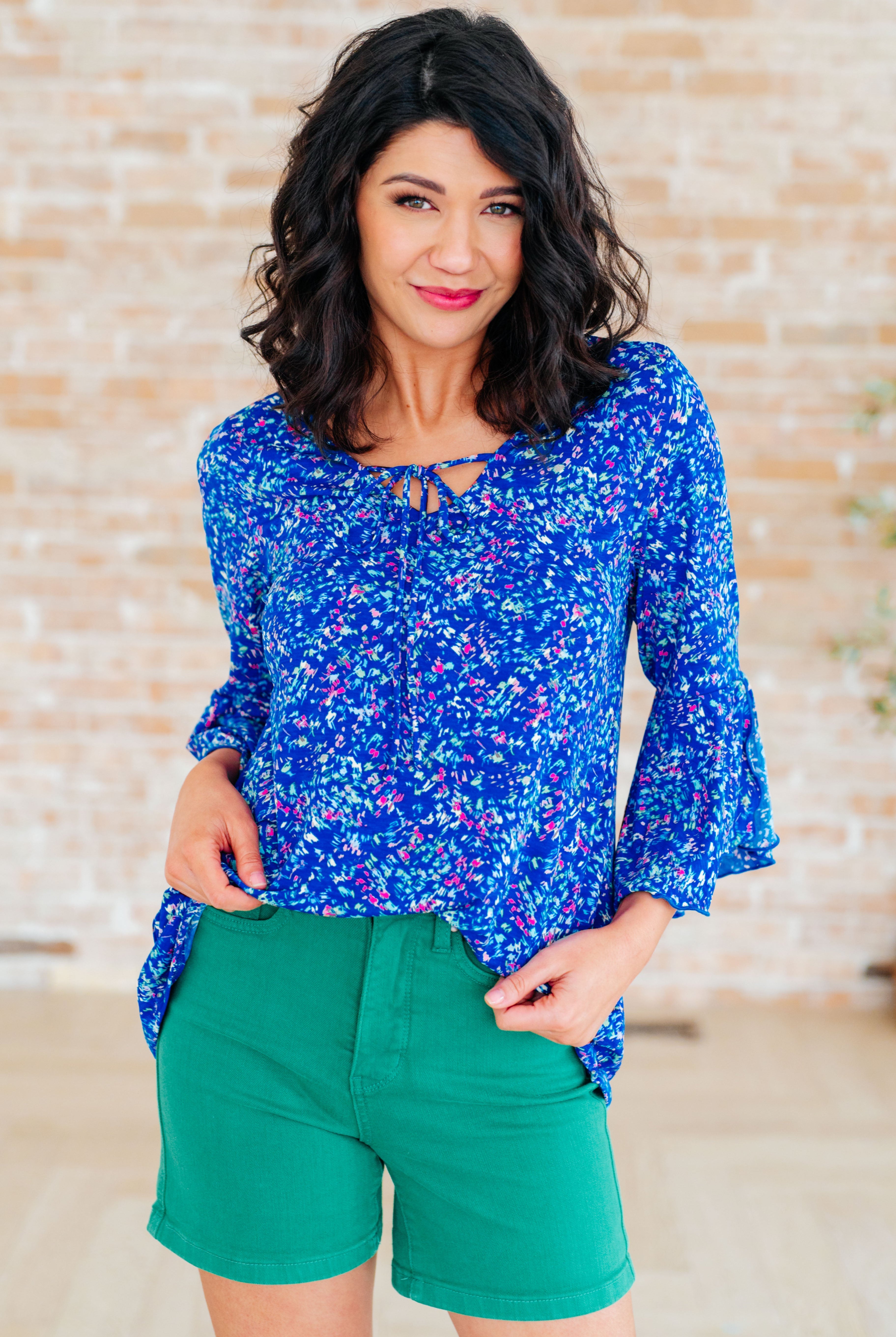 Willow Bell Sleeve Top in Royal-Tops-Ave Shops-Urban Threadz Boutique, Women's Fashion Boutique in Saugatuck, MI