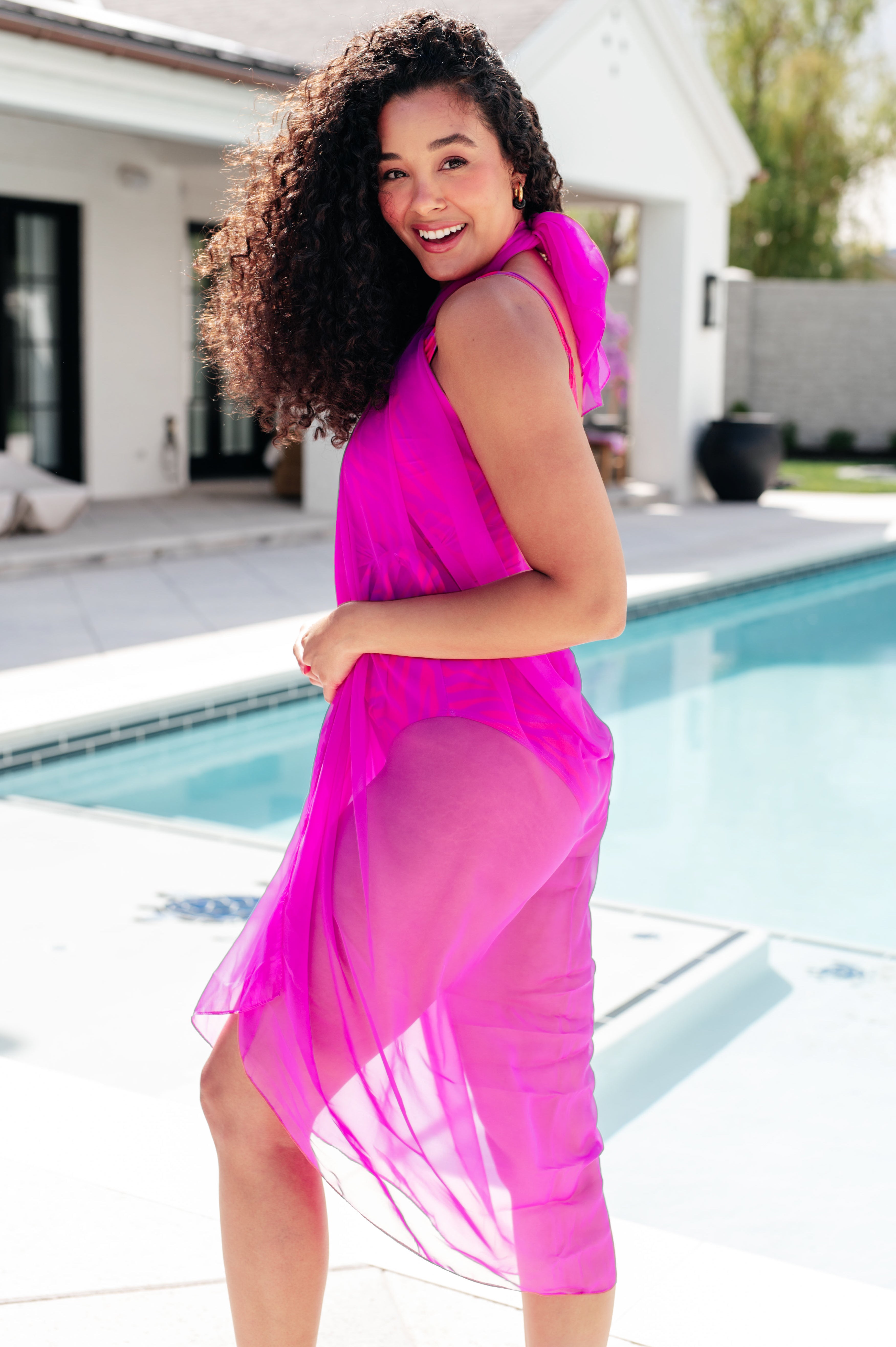 Wrapped In Summer Versatile Swim Cover in Pink-Swimwear-Ave Shops-Urban Threadz Boutique, Women's Fashion Boutique in Saugatuck, MI