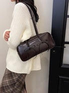 PU Leather Bow Trim Shoulder Bag-Trendsi-Urban Threadz Boutique, Women's Fashion Boutique in Saugatuck, MI