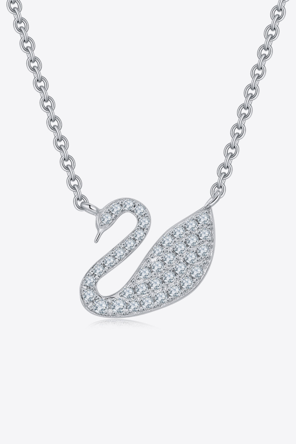 Moissanite Swan 925 Sterling Silver Necklace-Trendsi-Urban Threadz Boutique, Women's Fashion Boutique in Saugatuck, MI