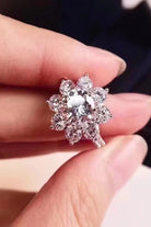 1 Carat Moissanite Flower Ring-Trendsi-Urban Threadz Boutique, Women's Fashion Boutique in Saugatuck, MI