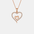 Moissanite 925 Sterling Silver Heart Pendant Necklace-Trendsi-Urban Threadz Boutique, Women's Fashion Boutique in Saugatuck, MI
