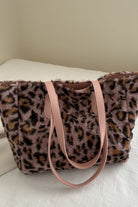 Leopard Fluff Tote Bag-Trendsi-Urban Threadz Boutique, Women's Fashion Boutique in Saugatuck, MI