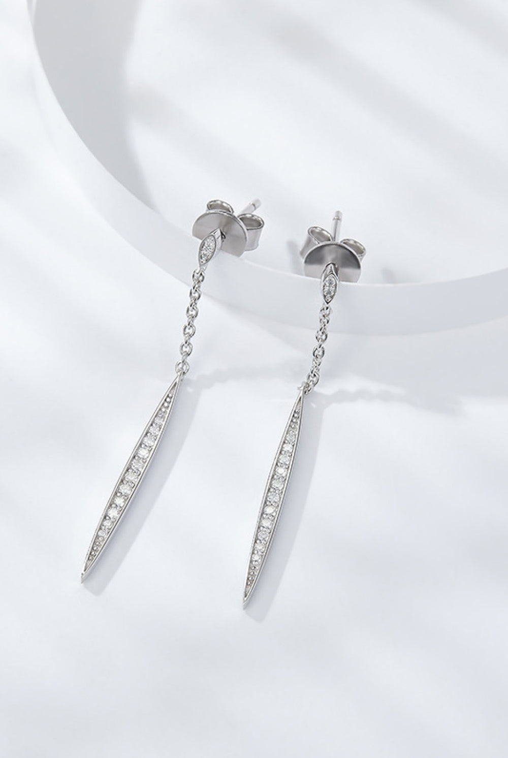 Elegant Moissanite 925 Sterling Silver Drop Earrings-Trendsi-Urban Threadz Boutique, Women's Fashion Boutique in Saugatuck, MI