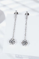 6-Prong Round Moissanite Drop Earrings-Trendsi-Urban Threadz Boutique, Women's Fashion Boutique in Saugatuck, MI