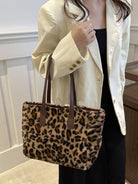 Leopard Fluff Tote Bag-Trendsi-Urban Threadz Boutique, Women's Fashion Boutique in Saugatuck, MI