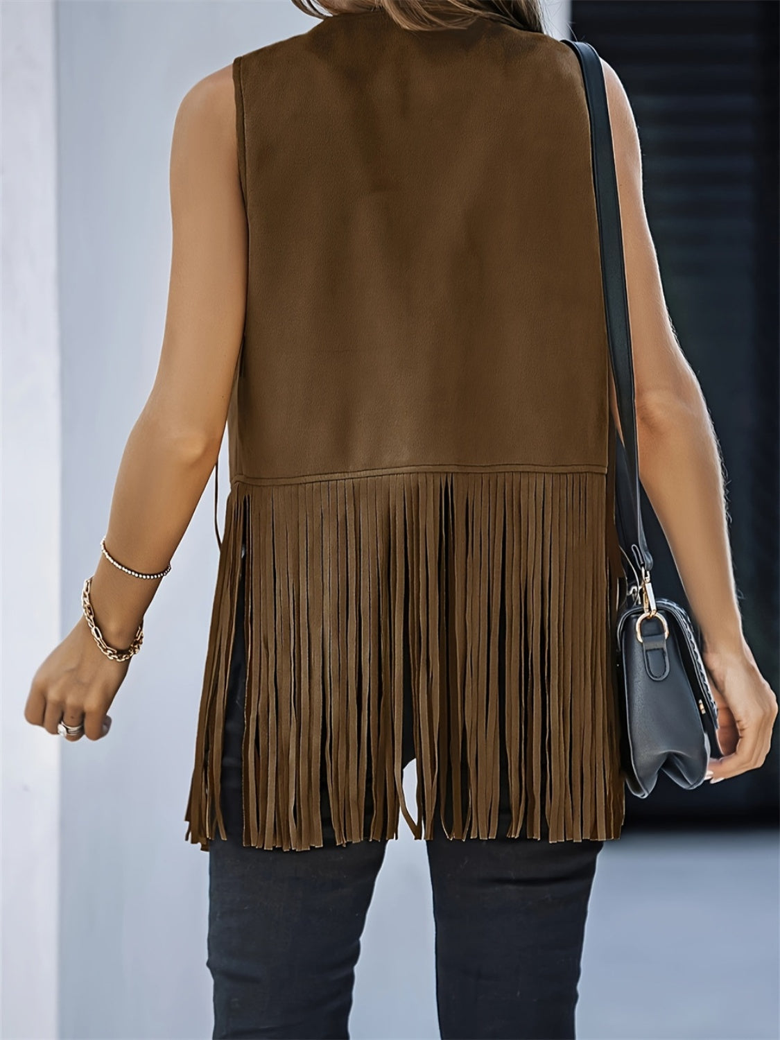 Fringe Open Front Vest Coat- 6 colors-Vests-Trendsi-Urban Threadz Boutique, Women's Fashion Boutique in Saugatuck, MI