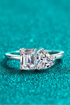 Rhodium-Plated 2 Carat Moissanite Ring-Trendsi-Urban Threadz Boutique, Women's Fashion Boutique in Saugatuck, MI