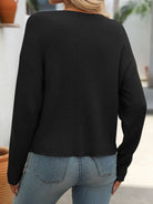 Mandy Round Neck Long Sleeve Sweater-Sweaters-Trendsi-Urban Threadz Boutique, Women's Fashion Boutique in Saugatuck, MI