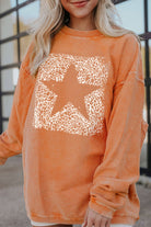 Star Round Neck Long Sleeve Oversize Sweatshirt-Long Sleeves-Trendsi-Urban Threadz Boutique, Women's Fashion Boutique in Saugatuck, MI