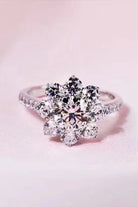 1 Carat Moissanite Flower Ring-Trendsi-Urban Threadz Boutique, Women's Fashion Boutique in Saugatuck, MI